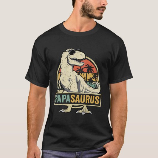 T-shirt Papasaurus T Rex Dinosaur Papa Saurus Famille (Devant)