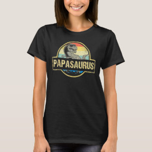 T-shirt Papasaurus T Rex Dinosaur Papa Saurus Family Match