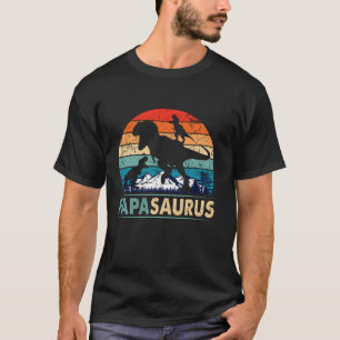 T-shirt Papasaurus T Rex Papa Dinosaur 2 Enfants Fantastiq