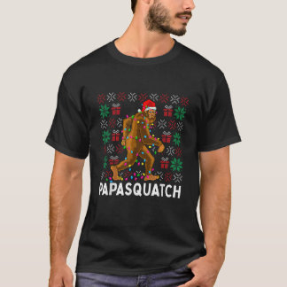 T-shirt PapaSquatch Pjamas de Noël moche Père Noël D