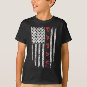 T-shirt Papaw American Flag Grand-père Cadeaux Hommes Tee