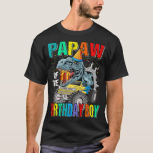 T-shirt Papaw De L'Anniversaire Garçon Monster Camion Dino