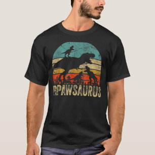 T-shirt Papaw Dinosaur Papawsaurus 3 Deux Enfants Noël Fa