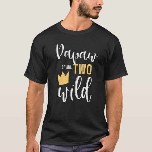 T-shirt Papaw Of Mr Two Wild 2nd Birthday Party Things Mat (Devant)