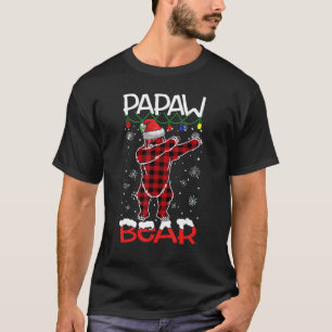 T-shirt Papaw Ours Boeuf Boeuf Luminaires Plaid Noël