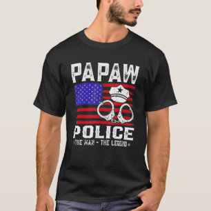 T-shirt Papaw Police L'homme La légende Drapeau américain