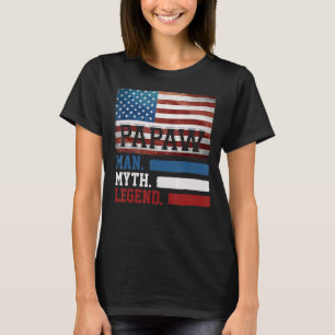 T-shirt Papaw The Man Myth Légende Drapeau américain Père