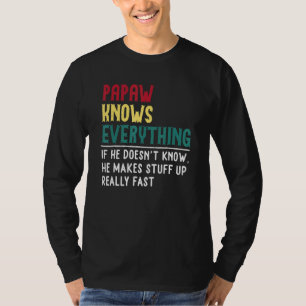 T-shirt Papaw Tout savoir Père Day Poppa Grand-père