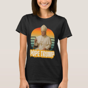 T-shirt Pape Trump Drôle Trump Vatican Chrétien Rétro Chu