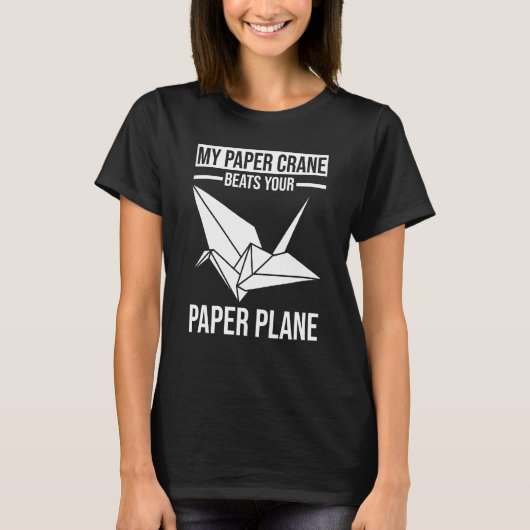 T-shirt Paper Plane Paper Crane Origami (Devant)