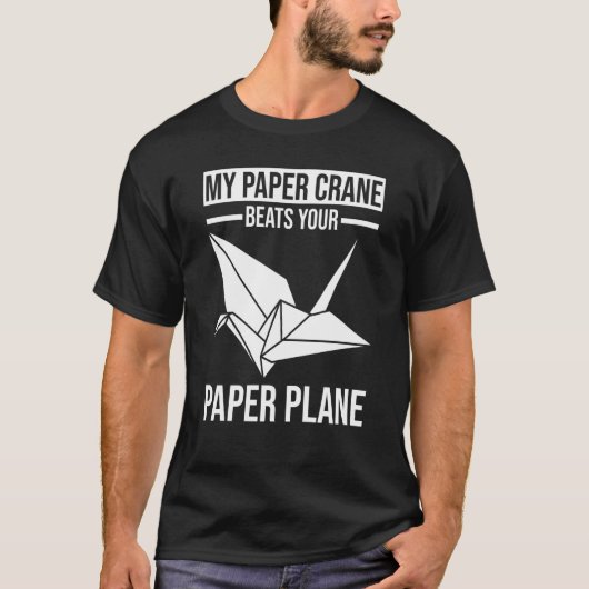 T-shirt Paper Plane Paper Crane Origami (Devant)
