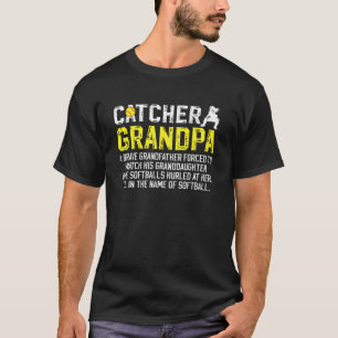 T-shirt Papi de softball attrapeur d'un softball attrapeur