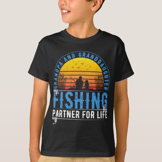 T-shirt Papi et petite-fille compagnons de pêche pour la v (Devant)