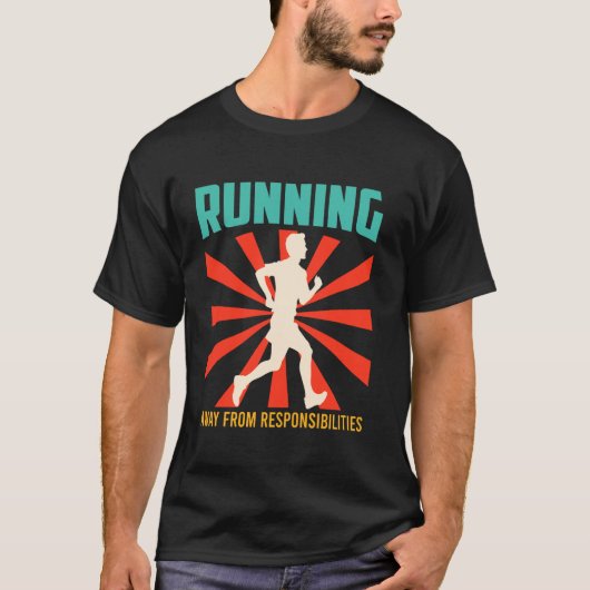 T-shirt Papi FUYANT LES RESPONSABILITÉS Drôle R (Devant)