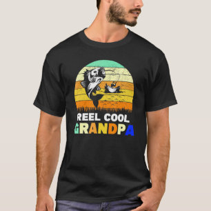 T-shirt Papi Grand-père Poisson Pêche Hommes Vintage Reel
