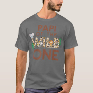 T-shirt Papi of the Wild One Animal Safari 1er Anniversair