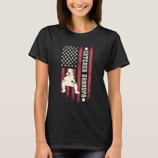 T-shirt Papi receveur de baseball d'un receveur de basebal (Devant)