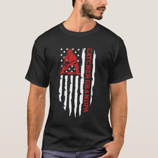 T-shirt Papi receveur de baseball d'un receveur de basebal (Devant)