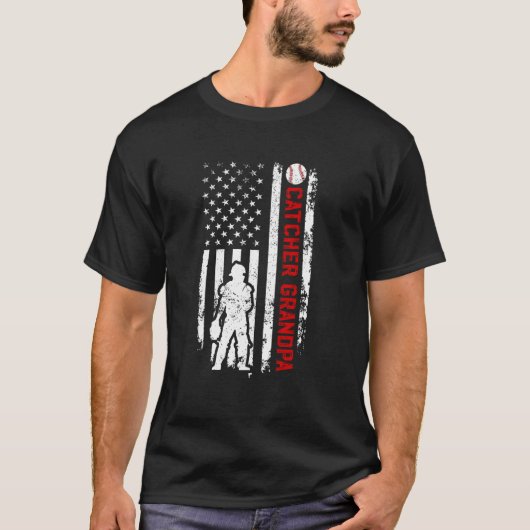 T-shirt Papi receveur de baseball d'un receveur de basebal (Devant)