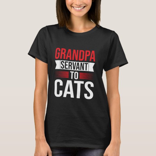 T-shirt Papi serviteur pour Papi chats (Devant)