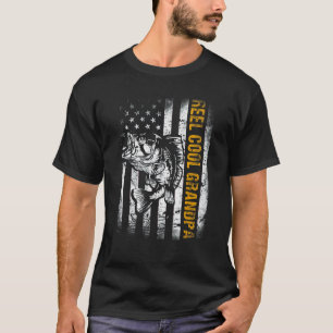 T-shirt Papi Super Cool Homme Drapeau Américain Pêche Fête