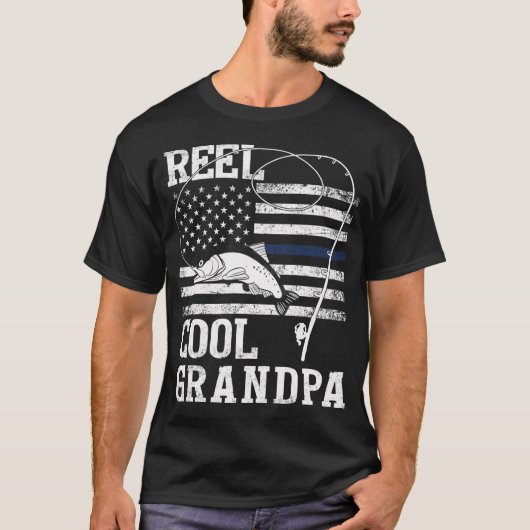 T-shirt Papi super cool pêcheur de bass Git (Devant)
