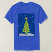 T-shirt Papier Arbre de Noël coupé propre (Design devant)