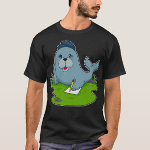 T-shirt Papier crayon de phoque