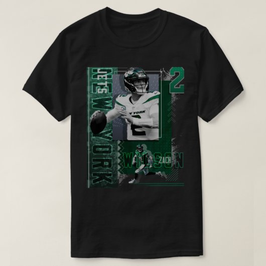 T-shirt Papier de football Zach Wilson (Design devant)