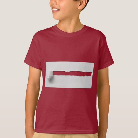 T-shirt Papier déchiré Échantillon 3D Funny Trick Boy Man (Devant)