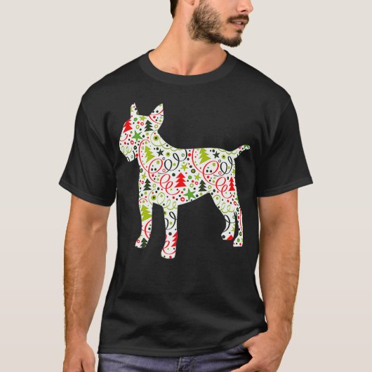 T-shirt Papier d'enveloppement de chien noël Tétrrier (Devant)