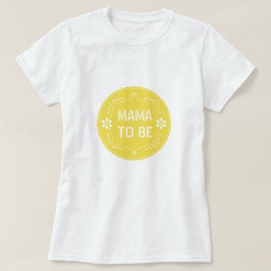 T-shirt Papier jaune picado mama pour être Baby shower