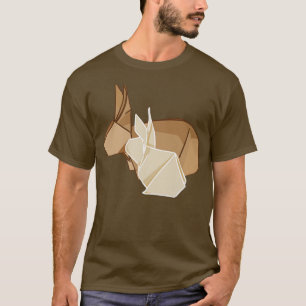 T-shirt Papier Origami lapin maman et bébé Style japonais