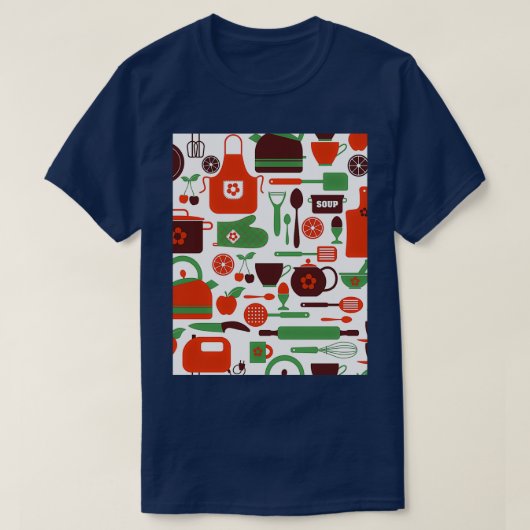 T-shirt papier peint contenant ustensiles de cuisine Graph (Design devant)