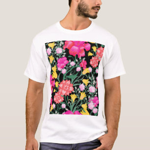 T-shirt Papier peint floral Motif de grandes fleurs