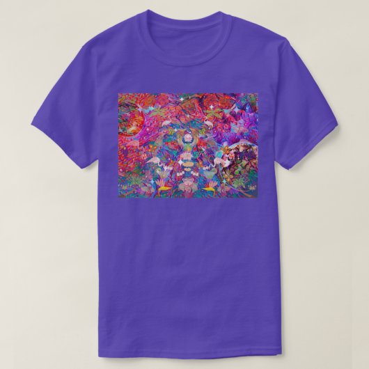 T-shirt Papier peint floral psychédélique Moody (Design devant)