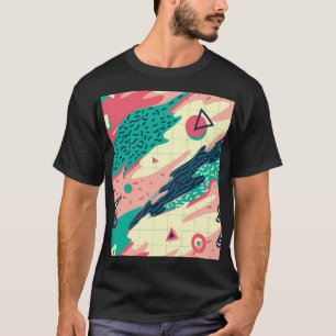 T-shirt Papier peint géométrique Retro tendance Memphis