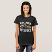 T-shirt Papier-Pierre-Ciseaux-Lesbienne-Arc-En-Ciel (Devant entier)