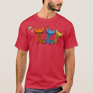 T-shirt Papier Pliage Art Papier Chat Japon Origami