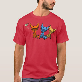 T-shirt Papier Pliage Art Papier Chat Japon Origami