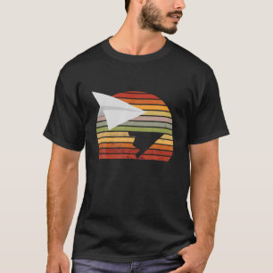 T-shirt Papier Retro Vintage Avion Avion Avion Papier Plan