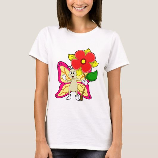 T-shirt Papillon à fleurs (Devant)