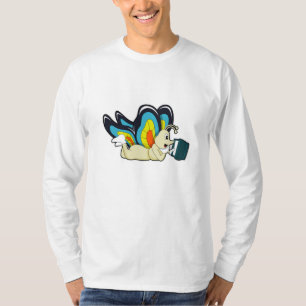 T-shirt Papillon à la lecture avec livre