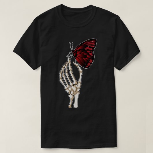 T-shirt Papillon à main de squelette (Design devant)
