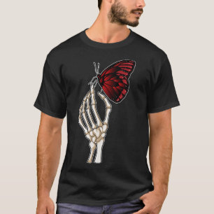 T-shirt Papillon à main de squelette