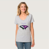 T-shirt Papillon à queue noire non binaire (Devant entier)
