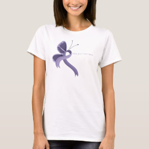 T-shirt papillon à ruban de sensibilisation à la l