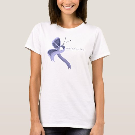 T-shirt papillon à ruban de sensibilisation à la p (Devant)