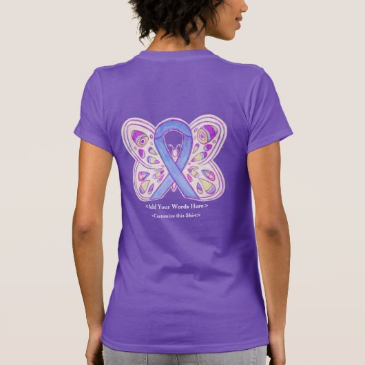 T-shirt papillon à ruban de sensibilisation au can (Dos)