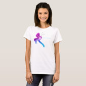 T-shirt Papillon à ruban de sensibilisation rose et bleu c (Devant entier)